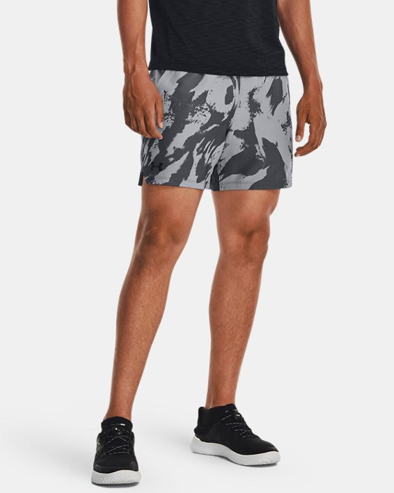กางเกงขาสั้นพิมพ์ลาย UA Vanish Woven 6” สำหรับผู้ชาย in Gray image number 0